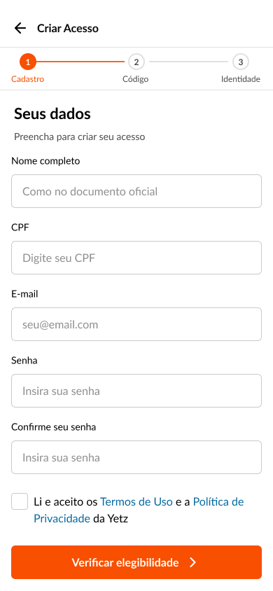 Cadastro em etapas